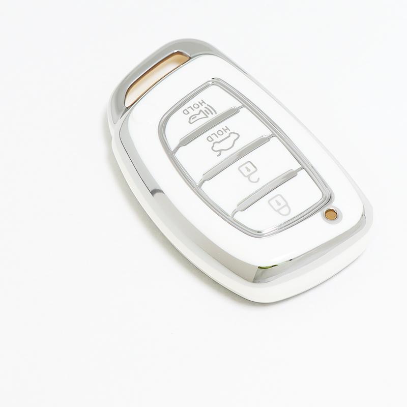 4 Button For Hyundai Sonata Ix25 I20 Creta Santa Fe Gls Reina Ix35 Grand I10 Elantra Tucson Tpu Car Key Cover Case Keychain