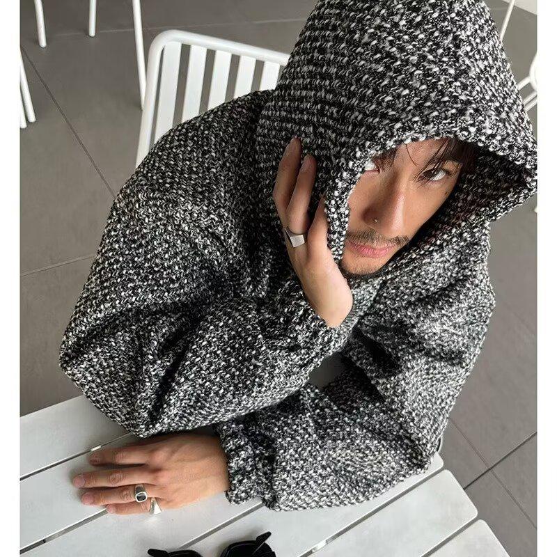 Men's Cross-Border Hooded Sweatshirt - Casual American Style, Loose Fit, Trendy Brand for Autumn & Winter