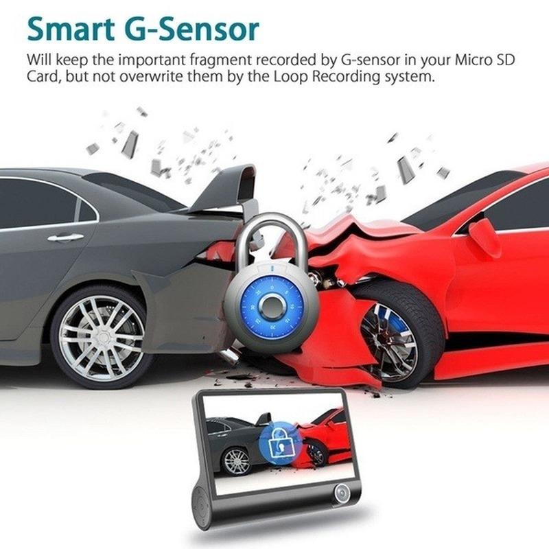 HD Car DVR 2/3 Camera Lens 4.0 Inch Rearview Mirror Dash Cam Camera Video Recorder Stream Media Player