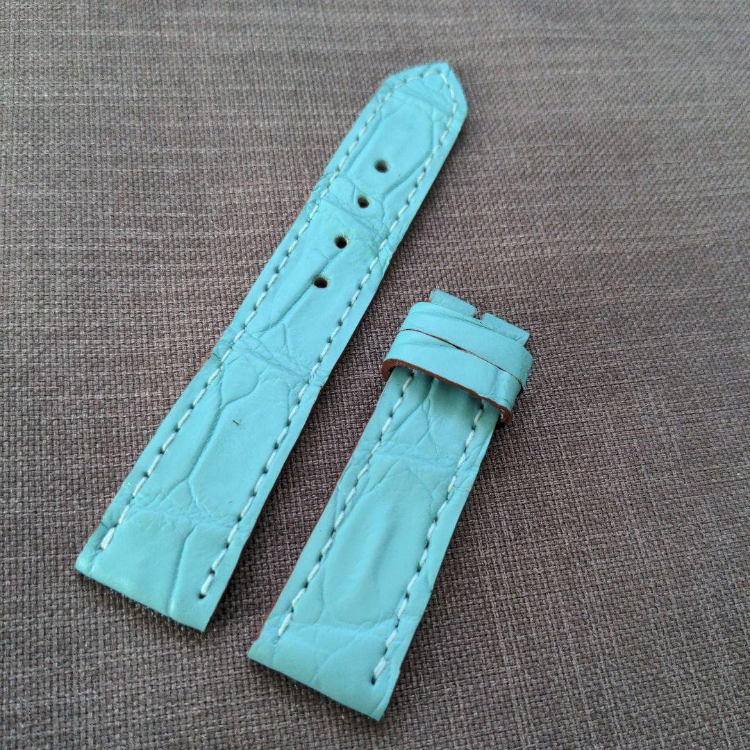 Used Watch strap 20mm, pigment-dyed exotic leather, lug width 20mm, buckle width 18mm