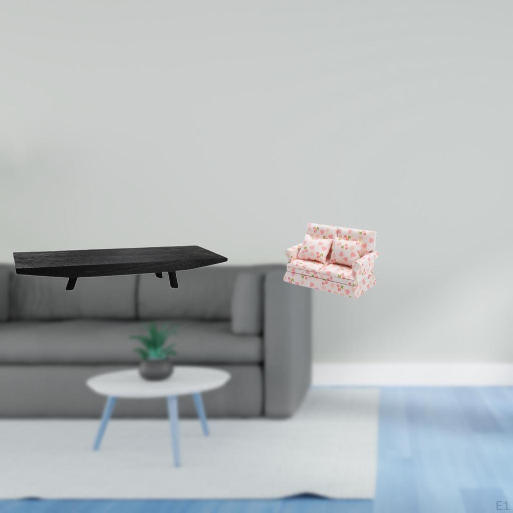 Rustic Multi Use Decorative Tray And Dollhouse Couch 1/12 Scale Artificial House Scene Home