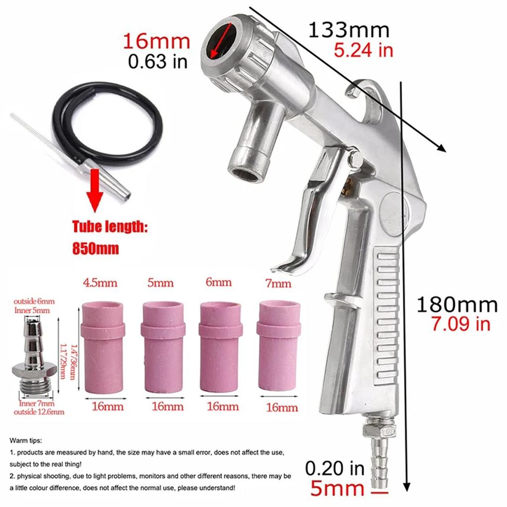 2025+ Siphon Type Sandblaster Kit Abrasive Sand Blasting Rust Remove with Air Quick Adapter for Sandblast Cabinets