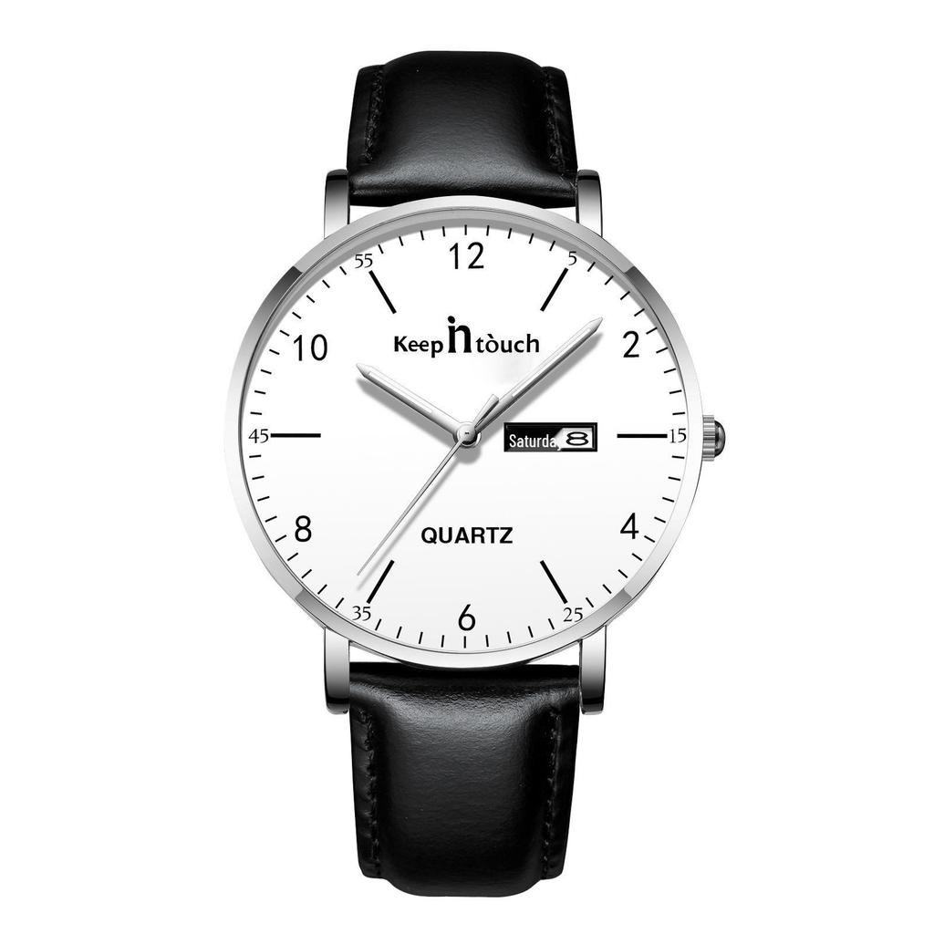 Men's Silent Ultra-Thin Luminous Waterproof Quartz Watch for Teens