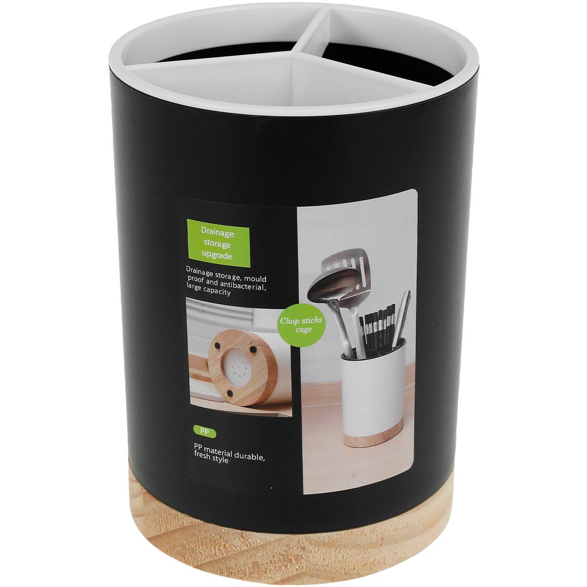 

1/2Pcs Utensil Holder Cutlery Drainer 3 Divided Tableware Storage Bucket Plastic Chopstick Spoon Storage Rack Flatware Holder