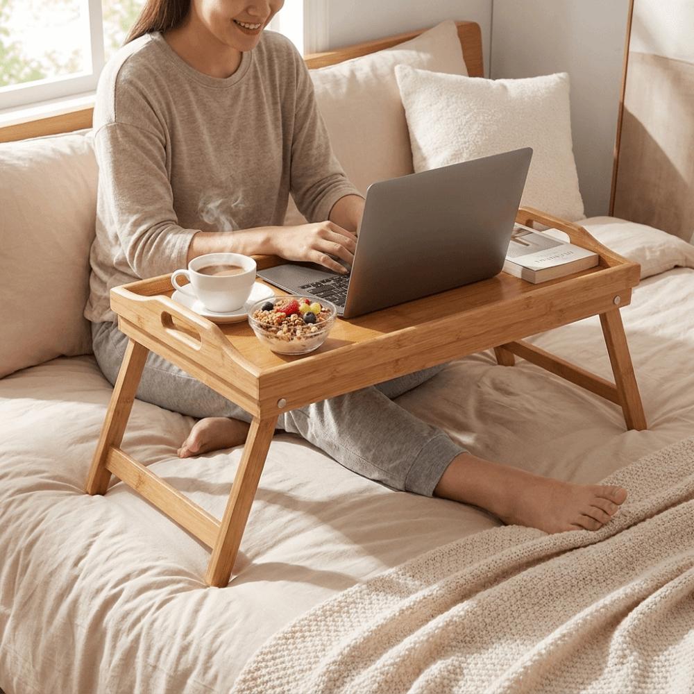 Space Saving Bed Tray Table Portable Bed Table Tray Cozy Computer Desk Bedroom