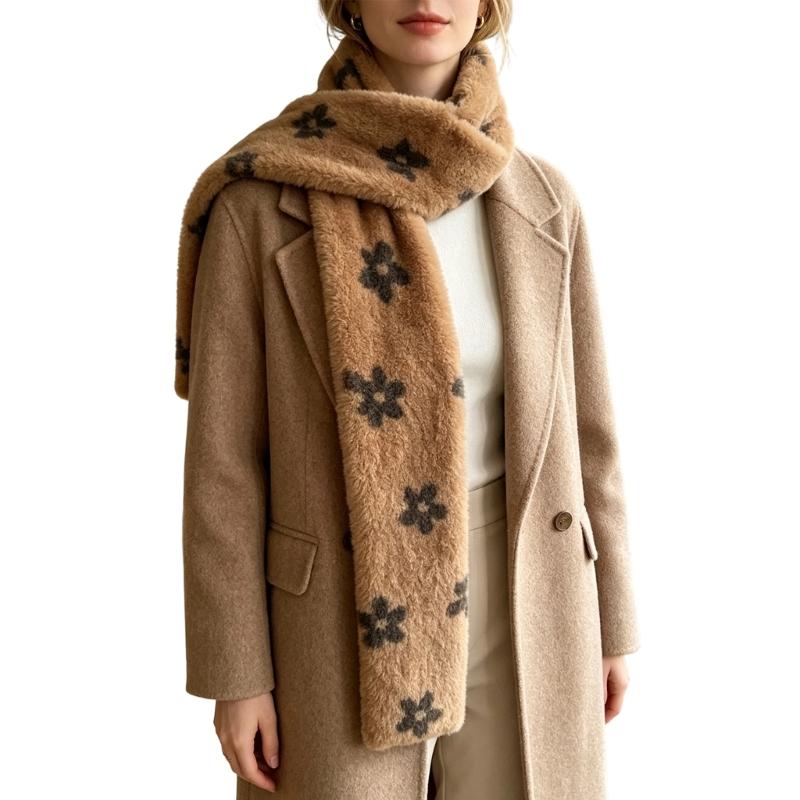 Thickened Plush Scarf with Warm Texture and AntiStatic Design for Adult Teens Cold and Breezy Weather Winter Activity Wear