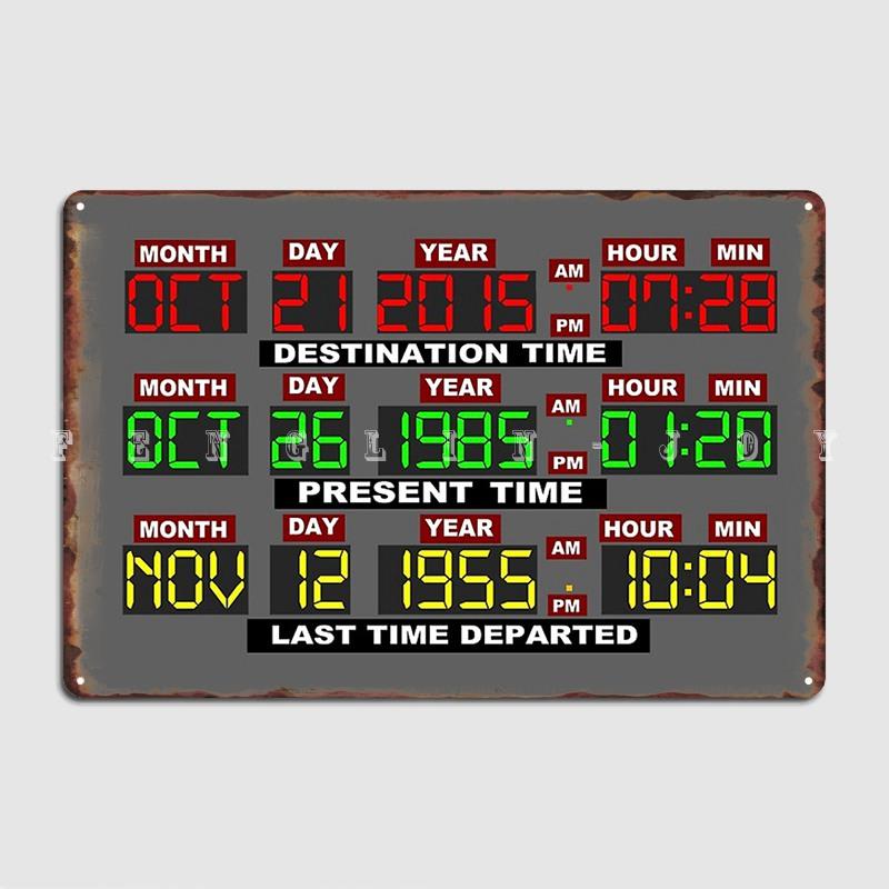 

Цепи времени на металлической табличке Постер Персонализированная роспись клуба Гаражный клуб Жестяная вывеска Постеры 20x30cm