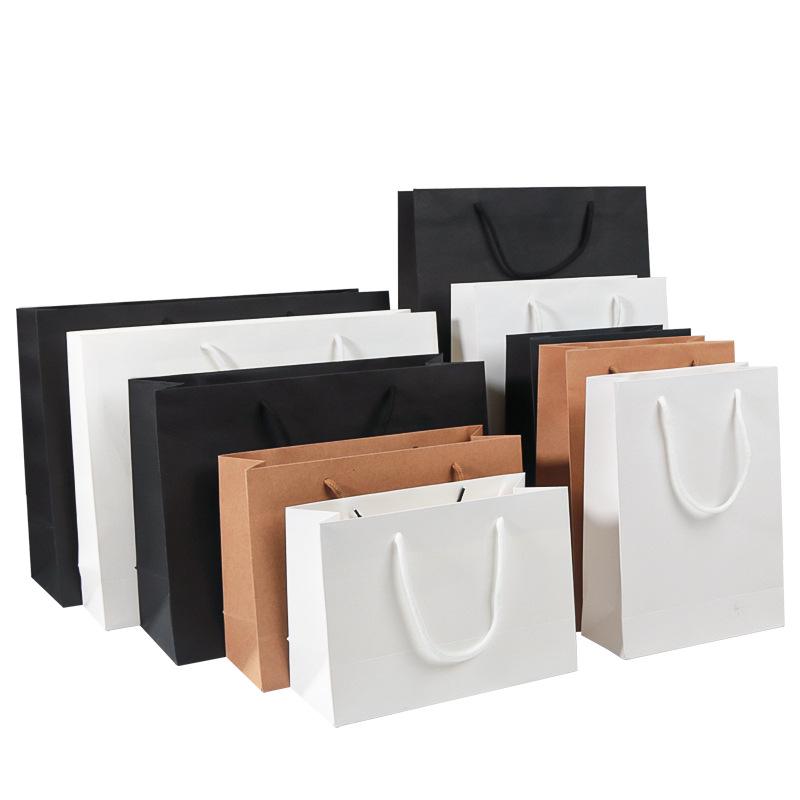 Kraft Paper Bag - Thickened White Card Tote for Clothing, Shoes, Gifts, and Custom Logos