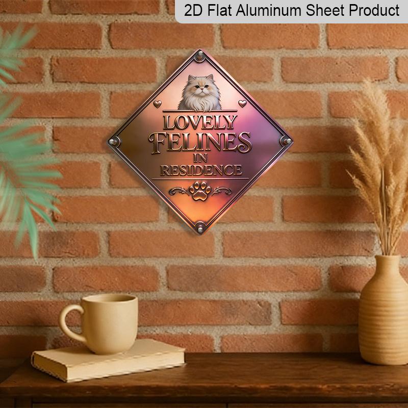 2D Flat, 1pc, Cat Haven Theme, Home Decor Gift for Cat Lovers, Vintage Metal Aluminum Sign, Suitable for Living Room, Dining Room, Kitchen, Entryway