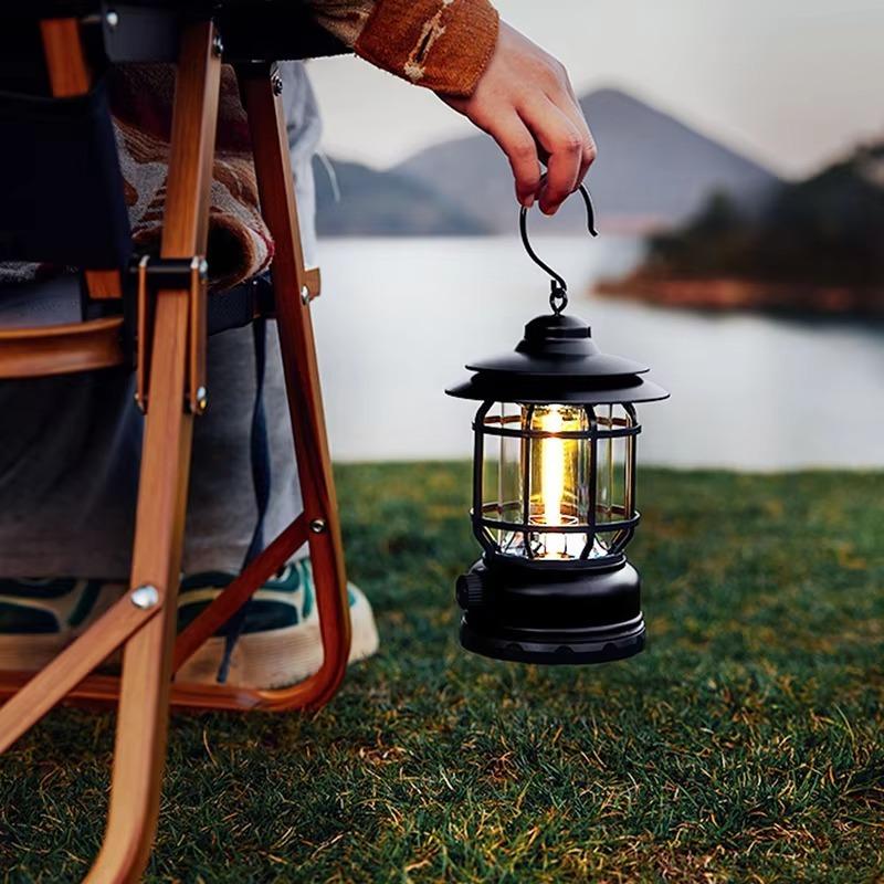 Rechargeable Camping Lantern Stepless Dimming COB Portable Waterproof for Hiking Fishing Emergency Home Power Outages Indoor Out
