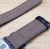 SEIKO leather for mechanical watch blue crocodile embossed leather strap, 20mm, 6R15-02V0 SARG015. Blue/dark band. L0CA014J0