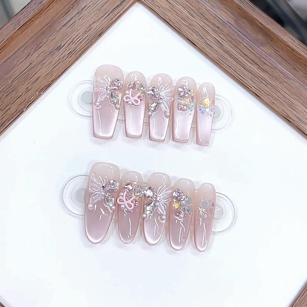 Pure Hand-wearing, New Colorful Butterfly, Zircon Diamond, Butterfly, Cat Eye Nail Art Patch