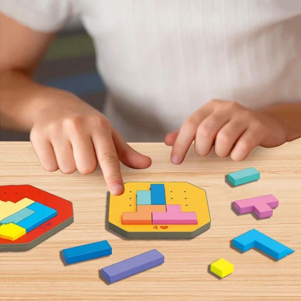Geometry Colorful Kids Tangram Jigsaw Puzzle Toy Tangram Math Training Toy  Early Educational