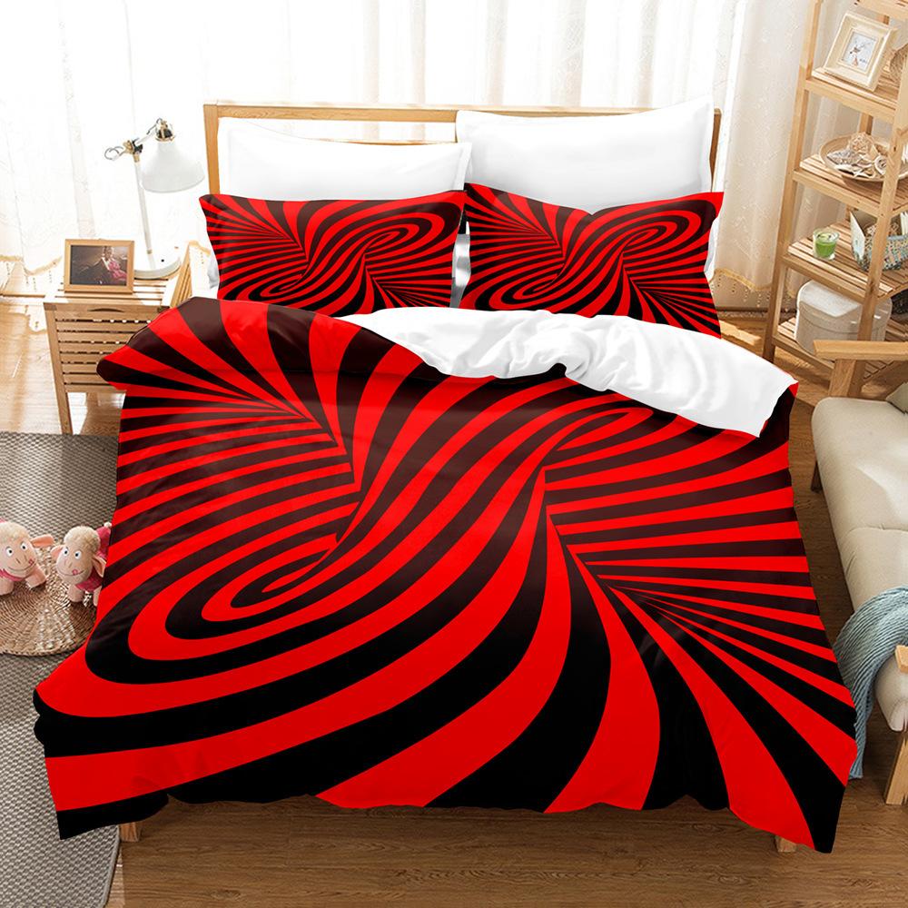 3D Digital Printing Three-Piece Bedding Hole Quilt Cover