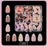 108pcs Mixed Color Fake Nail Almond Coffin Press On Nails New French False Nail  DIY