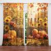 2pcs Autumn Decorations For Home Harvest Pumpkin Printed Curtains - Set of 2 Panels for Spooky Home Decor In Living Room