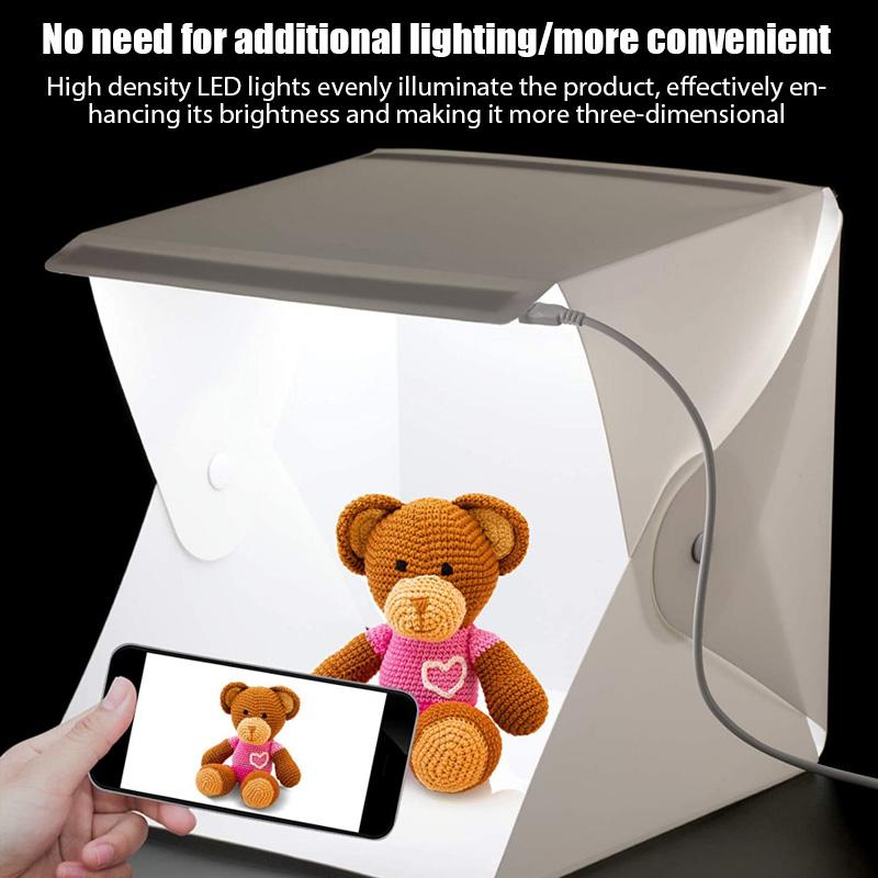 Photography LED Light Room Photo Studio Light Tent Soft Box Backdrops Photobox For DSLR Camera Phone, Portable Folding Lightbox