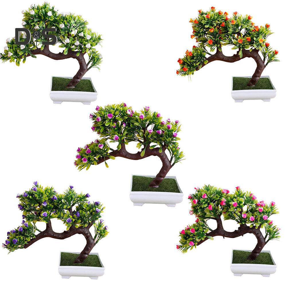 Blooming Bouquet Artificial Flower Tree Pot Bonsai Stage Garden Wedding Party Balcony Decor