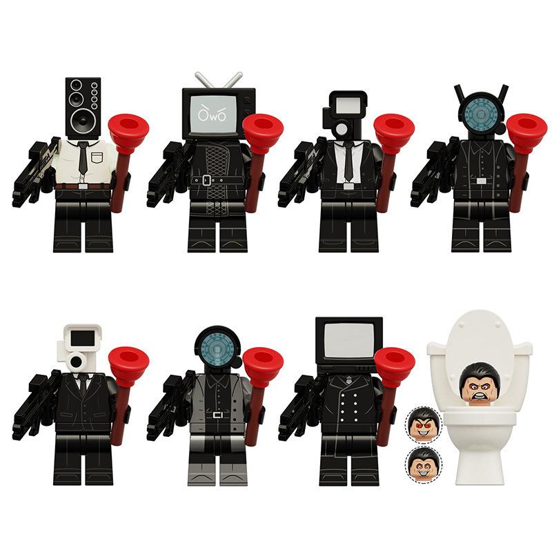 Building Block Toilet Man Monitoring Human Figure Titan Speaker And Tv Man Figure Assembly Play