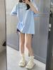 Women's 2026 American Style Oversized 100% Cotton Short Sleeve T-Shirt - Versatile Summer Mid-length Trendy Wear