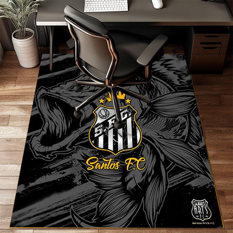 Powerful Football Crest Design Printed Office Carpet Chair Cushion Entryway Rug, Rugs for Living Room, Bedroom Christmas gifts