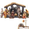 Nativity Manger Set 12-pcs Resin Hand-painted Nativity Figurines Christmas Nativity Figurine Collection Holy Family Religious
