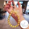 Cell Phone Lanyard Keychain on The Phone Macaron Color Beads Pendant Mobile Phone Rope Flowers Keychains Accessorie