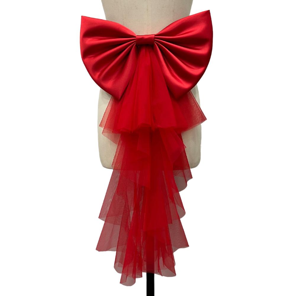 Single Layer Elegant Bridal Belt Satin Mesh Gown Waist Ornament Wedding Dress Accessories  Woman красный
