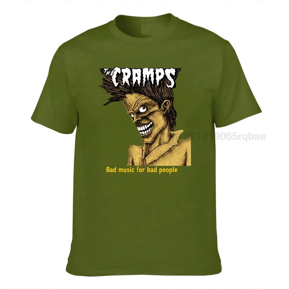 Cramps Crazy Top Tshirts Hiphop Rock Music Adult T Shirt Casual Short Sleeve Clothing Shirt Bad Music For Bad People Shirts