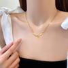 Wings Baby Personality Minimalist Furnace Real Gold Necklace Female Collarbone Chain With
