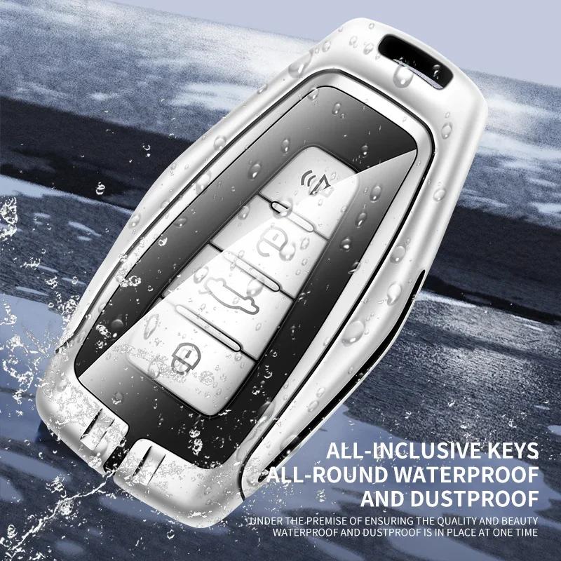 Alloy Car Key Cover Case For Geely Coolray X6 Geometry C Emgrand Global Kulrey Hawk Gx7 Okavango Smart Remote Car Accessories