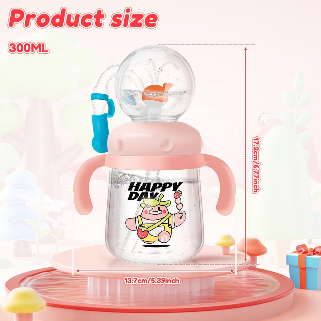 300ml Creative Whale Squirt Water Cup Detachable Lovely Baby Drinking Cup Leakproof Protable Kids Outdoor Travel Water Bottle