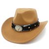 New Cow Head Belt Accessories Western Cowboy Hat Classic Retro Jazz Hat European and American Style Gentleman Hat