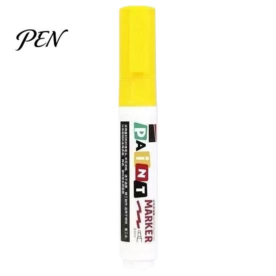 Oil Based Paint Pens 12 Colors Flat Tip Marker, Broad Pen for Metal Tire Plastic Surface Steel Glass Leather, Waterproof Quick Dry Touch Up