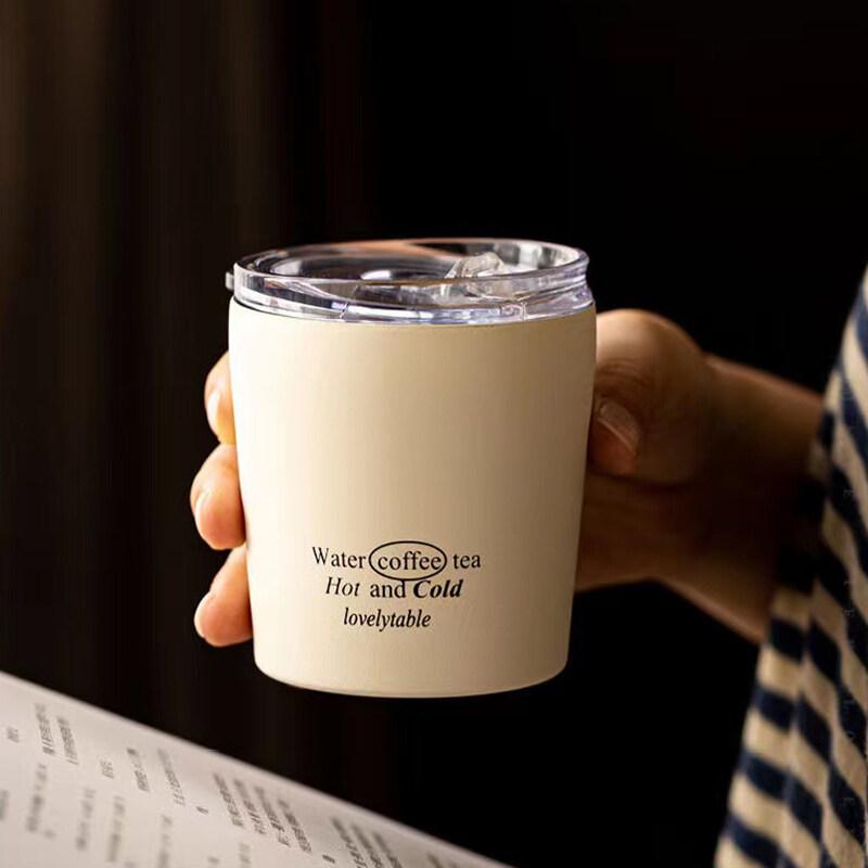 

1 Корейская портативная мини-кофейная кружка 240 / 360 мл из нержавеющей стали с вакуумной изоляцией, кружка для горячей и холодной воды, кружка-термос