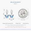 WOSTU 925 Sterling Silver Blue Butterfly Drop Hoop Earrings Women Dreamy Zircon oil printed Ear Clips Statement Wedding Jewelry