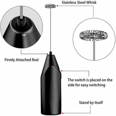 1 Piece Electric Milk Frother Mini Electric Milk Coffee Frother Handheld Battery Operated Whisk Milk Foamer Maker YY037