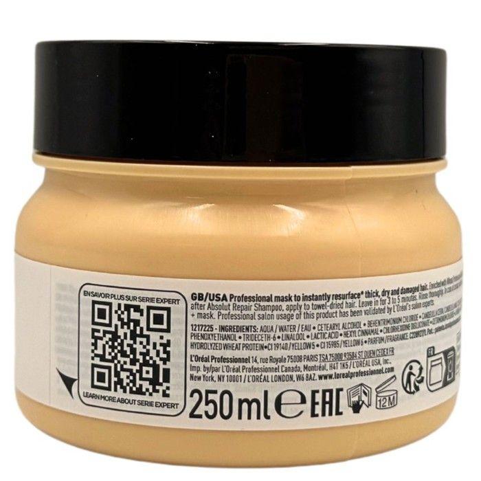 Masque Capillaire - L'Oréal Professionnel - Absolut Repair - 250 Ml - Cheveux Abîmés - Répare Et Restructure