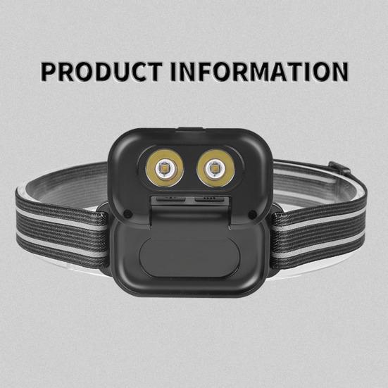 Outdoor LED Headlight 7 Modes 180 Degrees Adjustable IPX4 Waterproof Power Indicator Super Bright Fishing Riding Running Camping Headband Light