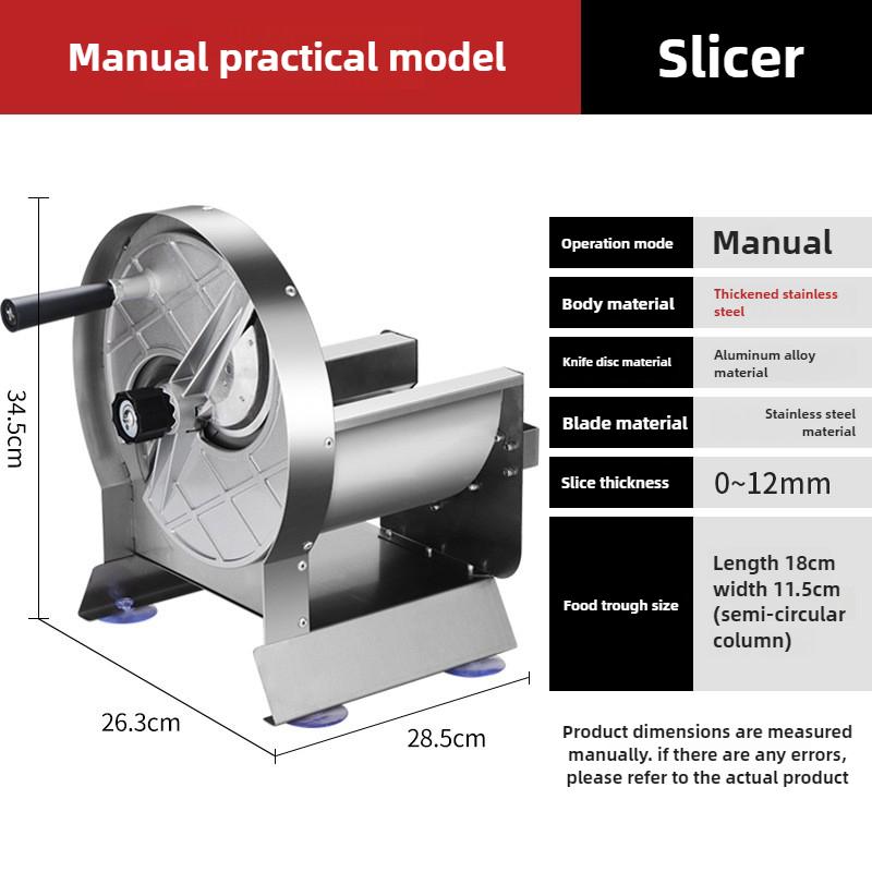 Commercial Manual Fruitl And Vegetable Slicer Adjustable Thickness Stainless Steel