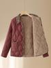 Stylish Velvet-Lined Cotton Jacket for Middle-Aged & Elderly Women - 2025 Autumn/Winter Collection