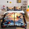 Winter Birds And Snowy Landscape Kid'S And Adults' Bedroom Decor, Exquisite Three-Piece Bedding Set Gift