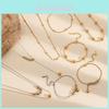 Minimalist Stainless Steel Jewelry Set With Geometric Shapes For Women And Men