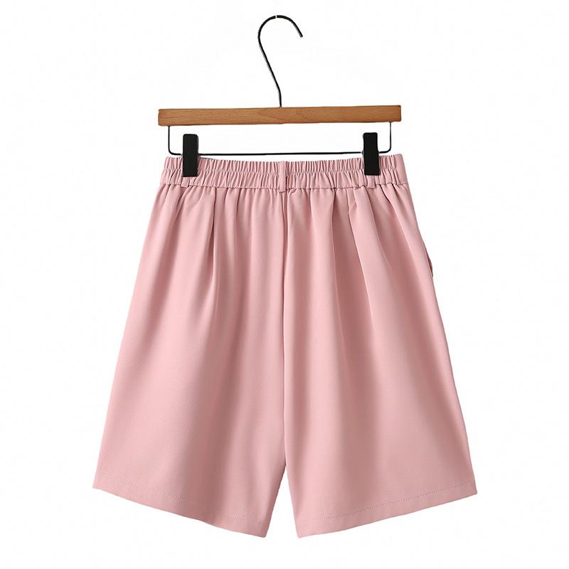 Lässige, modische Anzughose für Damen, Sommer, einfarbig, elastisch, hohe Taille, kurze Hose mit Taschen, für die Arbeit, das Büro, den Urlaub, bequeme, leichte Übergrößenhose