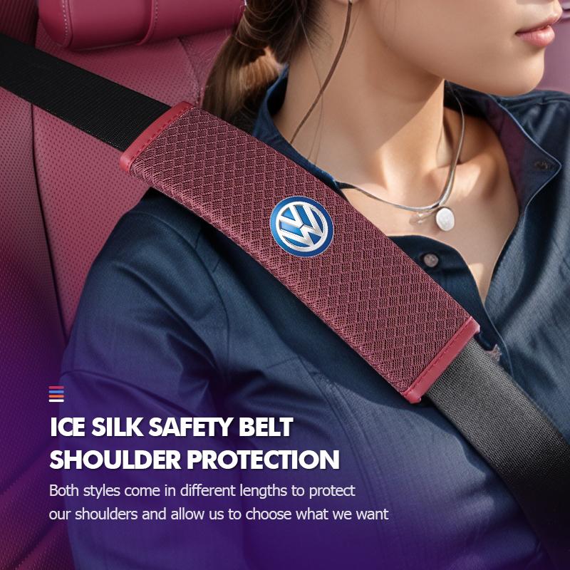 Ice Silk Car Seat Belt Pad Safety Strap Shoulder Cover PI38 Soft Mat For Volkswagen VW Scirocco Jetta Beetle Golf 4 5 6 Passat Polo