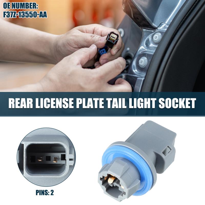 X Autohaux Rear License Plate Tail Light Socket for Ford FOCUS 00-13 2Pin No.F37Z13550AA