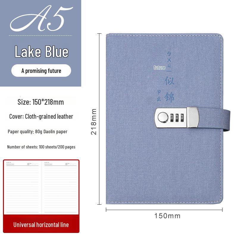 European Retro Canvas Lock Diary: Secure Password Notebook for Students