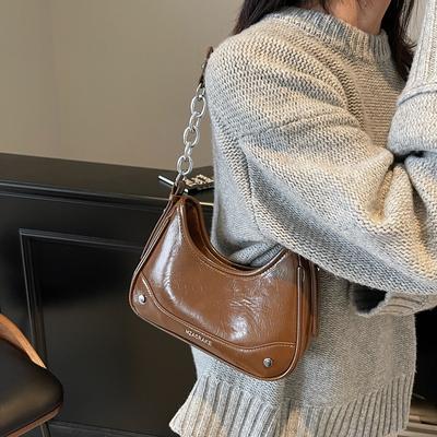 2025 Winter New Fashion Simple Shoulder Bag Simple Foreign Style Messenger Bag Women's Niche Chain Underarm Bag Women's Bag