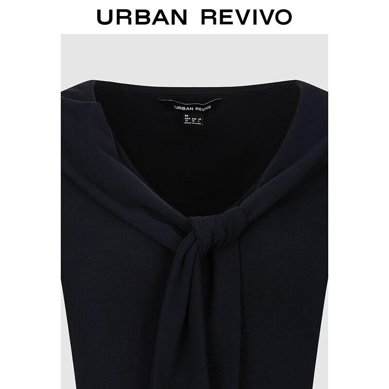 UR Women's Urban Casual Shawl Tie V-Neck Long Sleeve T-Shirt