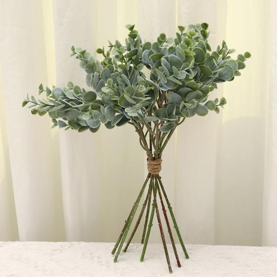 1 Bunch Artificial Eucalyptus Realistic DIY Fresh-keeping Flower Arrangement Faux Money Leaf Home Decor